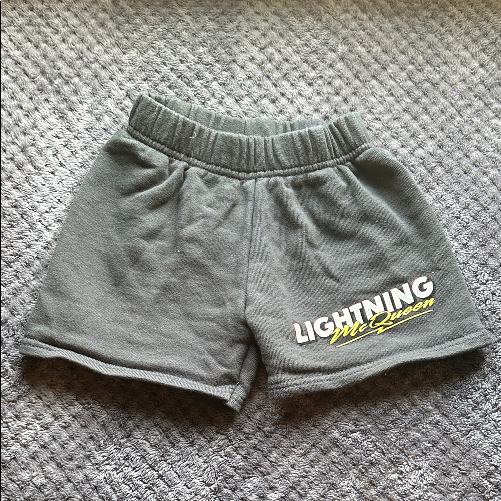 Zara Gray Kids Shorts with Lightning McQueen  Print